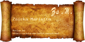 Zsirka Marietta névjegykártya